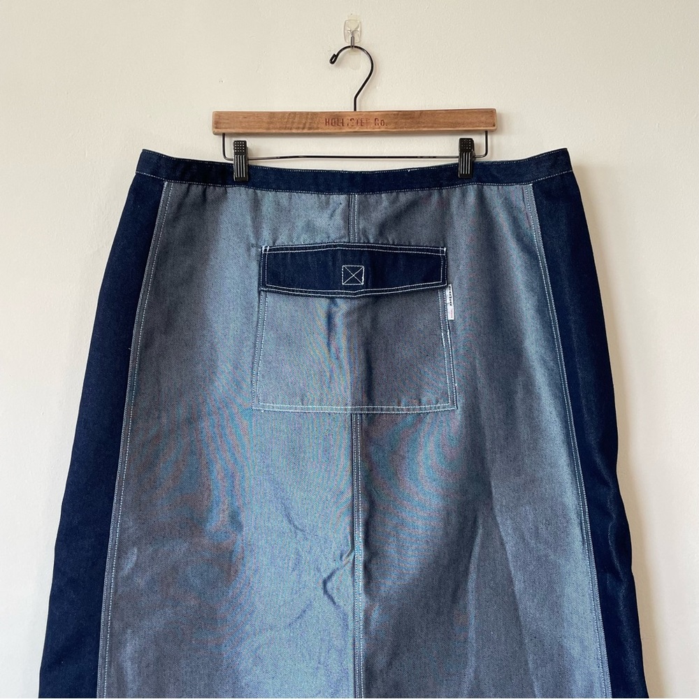 Plus size Metallic Denim Cargo Skirt